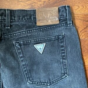 Vintage Guess Jeans Made in Canada Black Denim Men’s 90s Straight Leg 36x29